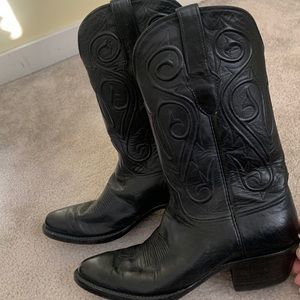 Black Jack, men’s ranch-hand R Toe Boot, leather; Black. size 10.5 B.